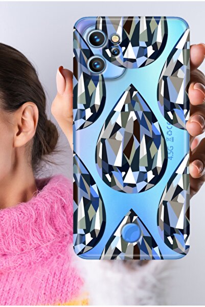 Reeder S19 Max Pro Kılıf S19 Max Pro Şeffaf Silikon Baskılı Diamond