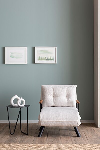 Pafu Sando Tekli Katlanır Yataklı Koltuk Teddy Beyaz