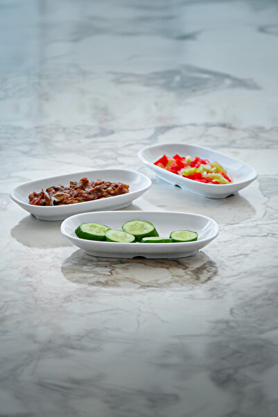 Lala Mutfak Gozde Large Boat Plate Set of 3 (19X11 cm)