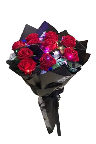 serap çiçekçilik Işıklı Kırmızı Gül Buketi