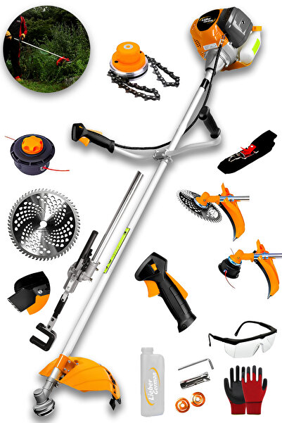 Lieber German 2.4 Hp Yan Tipi Benzinli Ot Çalı Çim Biçme Tırpan Makinesi Zeytin Silkme Aparatı Canavar