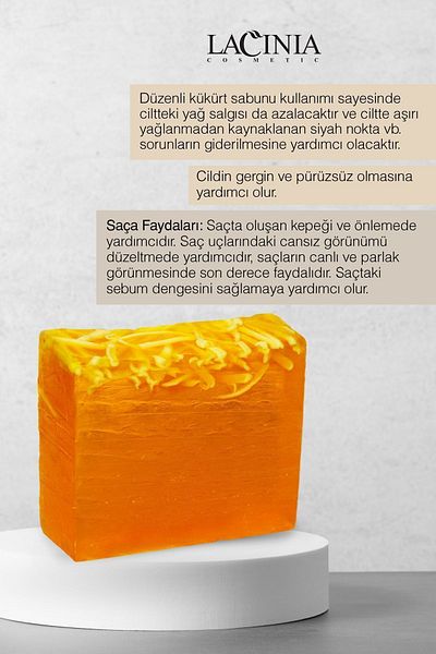Lacinia 120 gr Sulfur Soap with Glycerin - Face and Body Care Effective