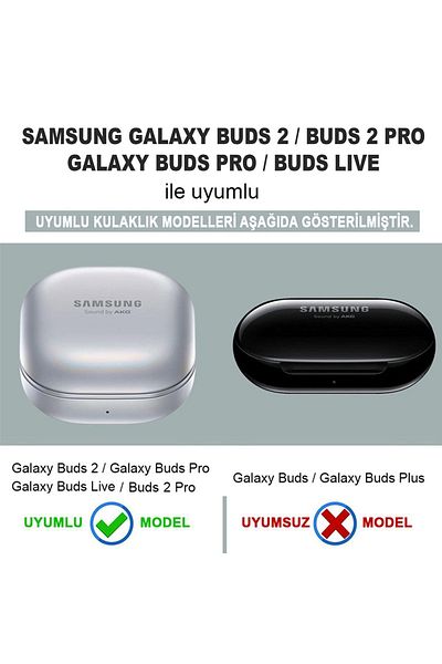 corcishop Samsung Galaxy Buds 2 - Buds Pro - Buds Live - Buds 2 Pro - Buds Fe Compatible Case with Decorated Heart Pattern