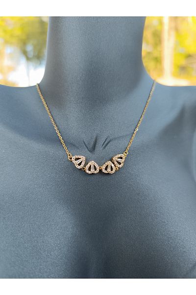 R SHOP Opening Closing Magnatic Heart Cloth Necklace Stainless Non-Starking Steel