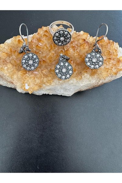 Aysesa Otantik Zirkon Taşlı Elmas Görünümlü Kadın Gümüş Set Takım 925 Ayar 16.64 gram