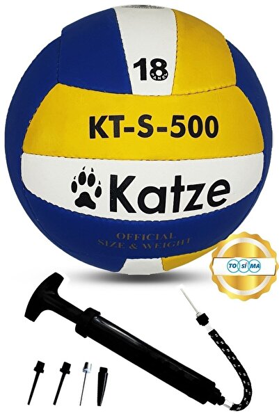 Tosima كرة طائرة كاتزي KT-S-500 مخيطة يدويًا، مضخة احترافية ناعمة الملمس مقاس...