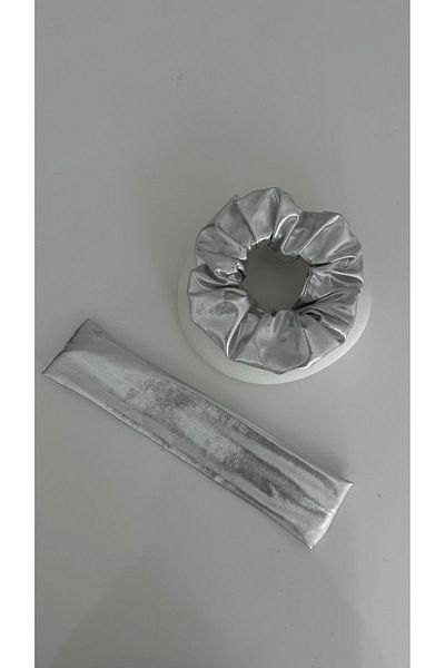 TwinsSis Store Shiny Bandana & Hair Rubber Clasp Set