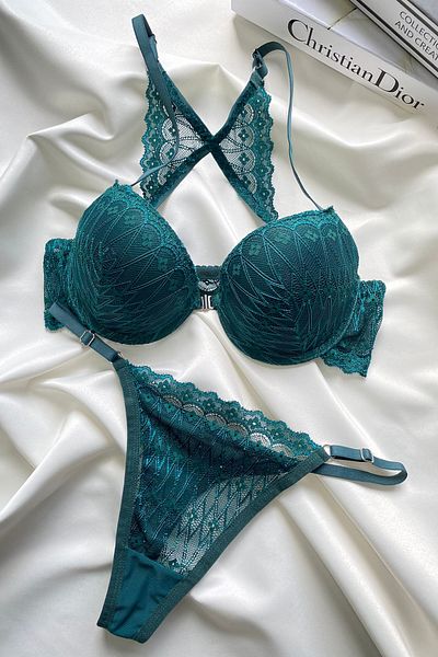 MILANOFOX Butterfly Patterned Supported and Underwire Gathering Bralet Bra Set
