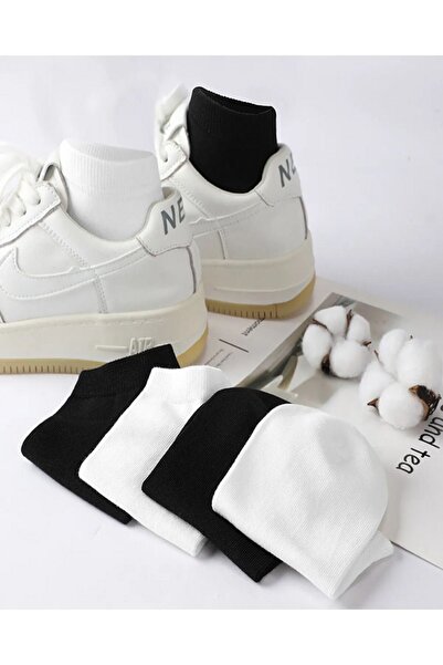 Mudizone Унисекс бели и черни маратонки - комплект от 6 чифта чорапи до глезена