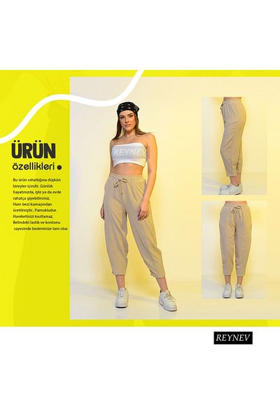 REYNEV Women's High Waist Thin Summer Summer Trousers with Elastic Waist, Lace Up Loose Comfortable Cotton Slouchy Summer Pants