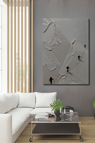 Teona Ahşap Dekoratif Ahşap Tablo Kayakçılar Kabartma Görünümlü Alçı Sanatı D...