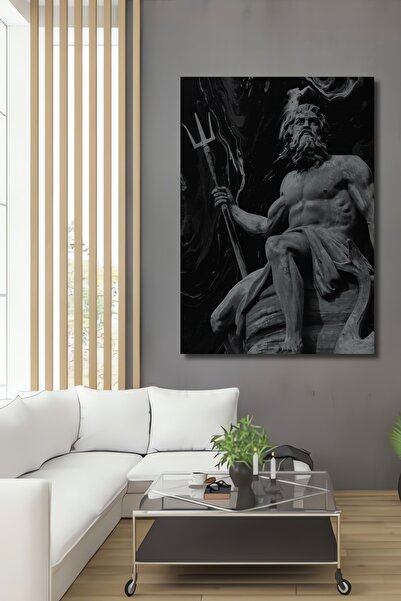 Teona Ahşap Dekoratif Ahşap Tablo Modern Sanat Yunan Mitoloji Tanrısı Poseidon