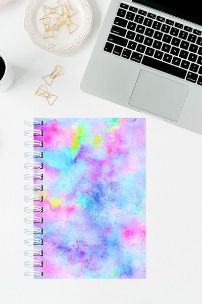 Martius Art A5 15x21 سم - دفتر ملاحظات مبطن باللون الأزرق الفاتح والأبيض / دفتر المدرسة
