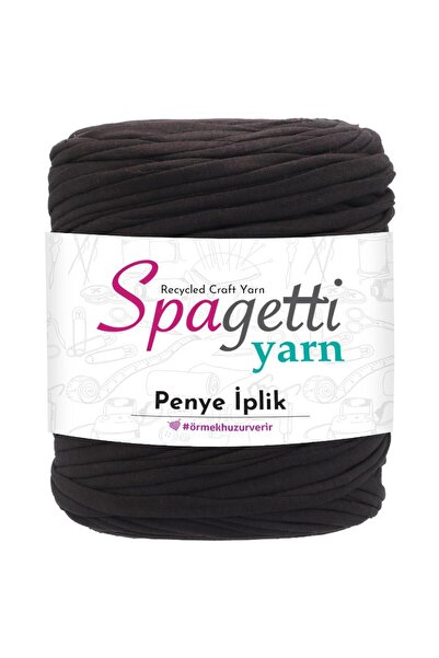 Spagettiyarn Penye İp Koyu Kahve El Örgü İpliği
