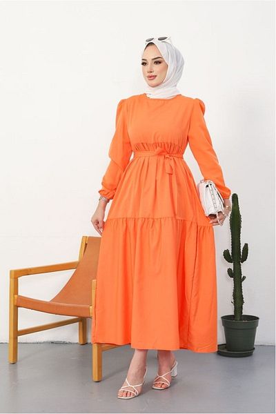 Bestenur Akel Tiers Ολόσωμο Φόρεμα Hijab 281 - Πορτοκαλί