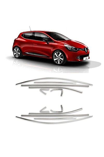Harphour Renault Clio 4 12 Parça Paslanmaz Krom Cam Çerçeve Çıtası Seti