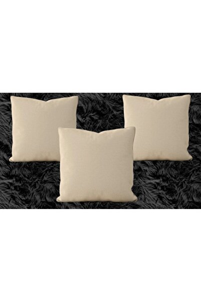 Belomia Home Collection 3 τεμάχια απλές μπεζ ακατέργαστες λινές μαξιλαροθήκες...