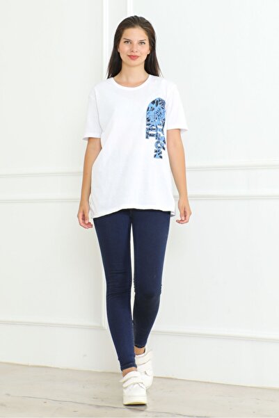 Bestenur Біла футболка з принтом The Nort 1075