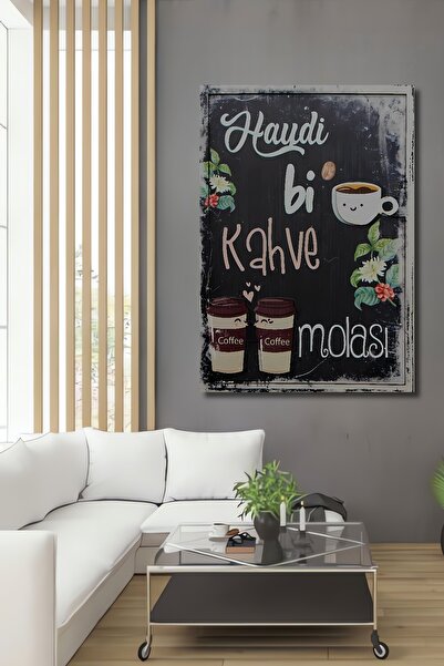 Teona Ahşap Dekoratif Ahşap Tablo Bi Kahve Molası Mutfak