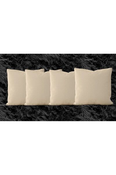 Belomia Home Collection 4 κομμάτια απλές μπεζ ακατέργαστες λινές μαξιλαροθήκε...