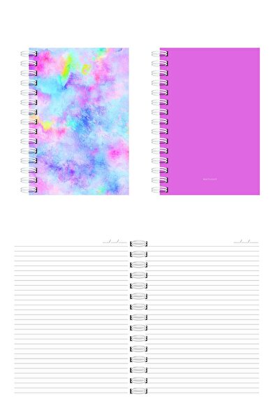 Martius Art A5 15x21 سم - دفتر ملاحظات مبطن باللون الأزرق الفاتح والأبيض / دفتر المدرسة