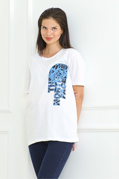 Bestenur Біла футболка з принтом The Nort 1075