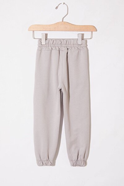 Cansın Mini 1-4 Years Old Girl's Sweatpants - Beige Cat Printed, Pocketed 19022