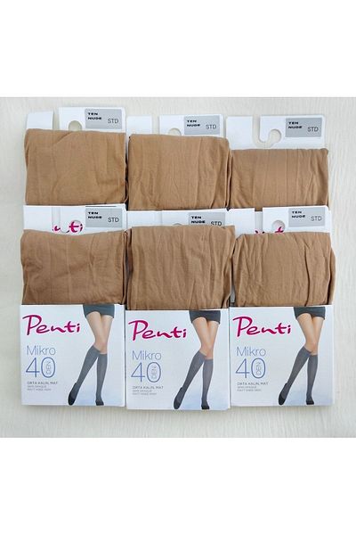 Penti Micro 40 Denim Medium Thick Matte Trousers (Below the Knee) Socks Pack of 6