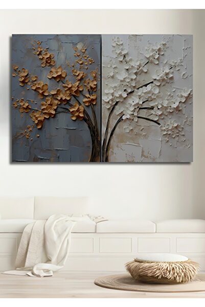 Teona Ahşap Dekoratif Ahşap Tablo Soyut Kabartmalı Renkli Ağaç