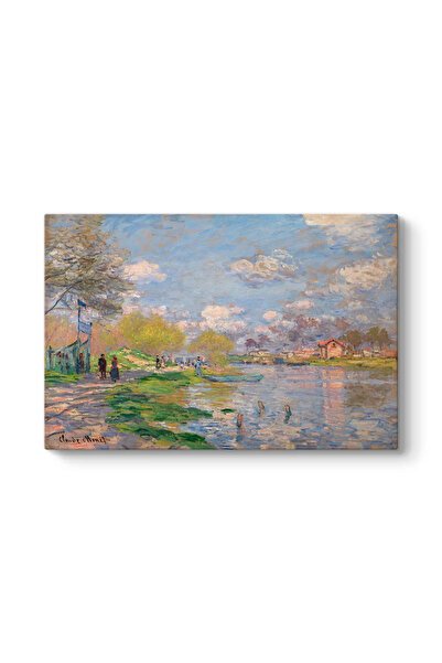 TabloShop Claude Monet - Seine Nehri Kıyısında Bahar Kanvas Tablosu