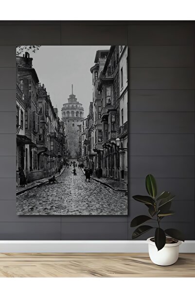 Teona Ahşap Dekoratif Ahşap Tablo 1900'lü Yıllar İstanbul Galata Kulesi
