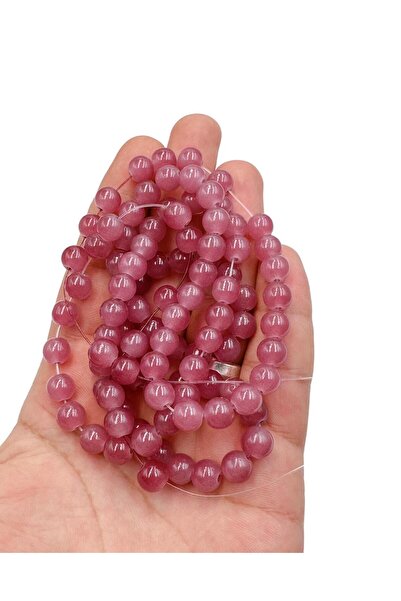 Ebruli Boncuk 8 mm Cam Boncuk Tesbih Aksesuar Boncuk Bead (2 Dizi)