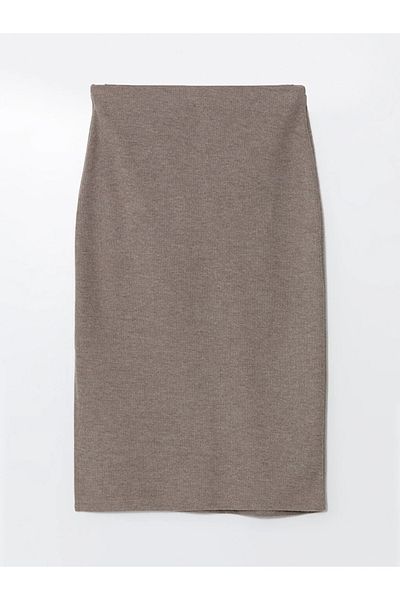 LC Waikiki Lcw Vision Mink - Women's Slim Fit Knitwear Skirt, Elastic Waist