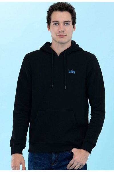 U.S. Polo Assn. BAZA. Polo Assn. Tricou simplu cu glugă neagră