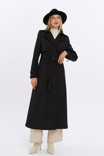 Jamila Long Length Double Cap Women's Trench Jacket