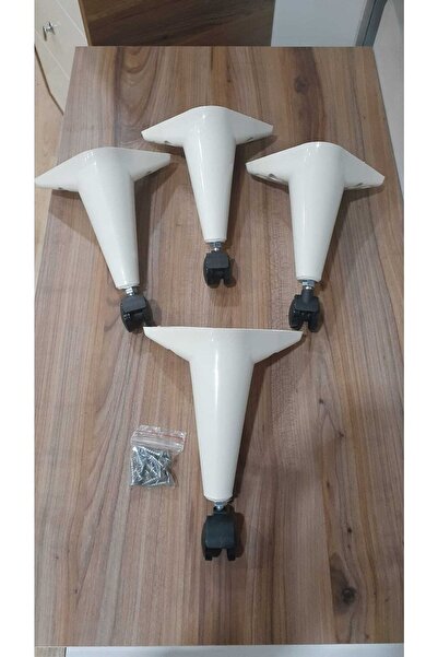 MUTLU ALIŞVERİŞ MERKEZİ Tekerlekli Sihirli Sehpa Masa Ayağı 360 Derece Dönebilen 20 Cm Lüx 4 Adet Ekru Renk Vida Hediyeli