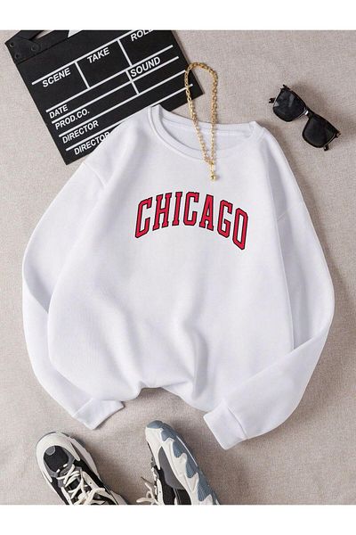 BENROMA Φούτερ UNISEX Oversize - CHICAGO Printed, Crew Neck