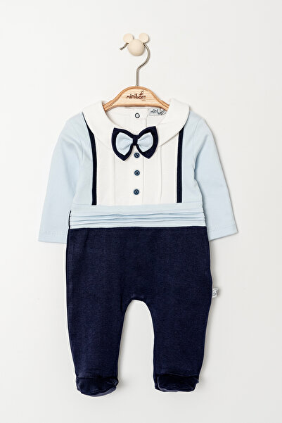 MİNİBORN بذلة لحديثي الولادة بأكمام طويلة باللون الأزرق للرجال