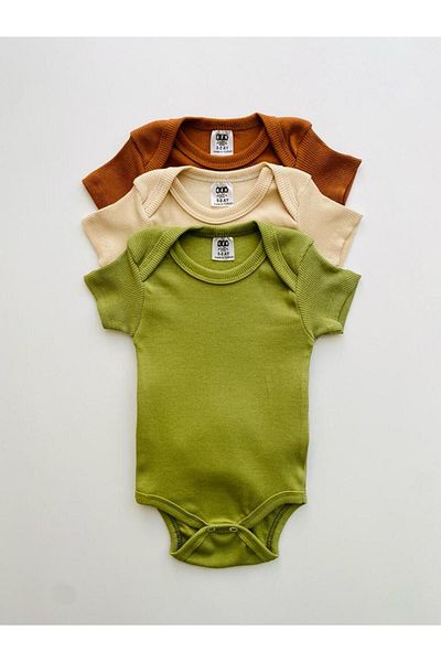 EFU BABY Set of 3 100% Cotton Short Sleeve Baby Body Pants