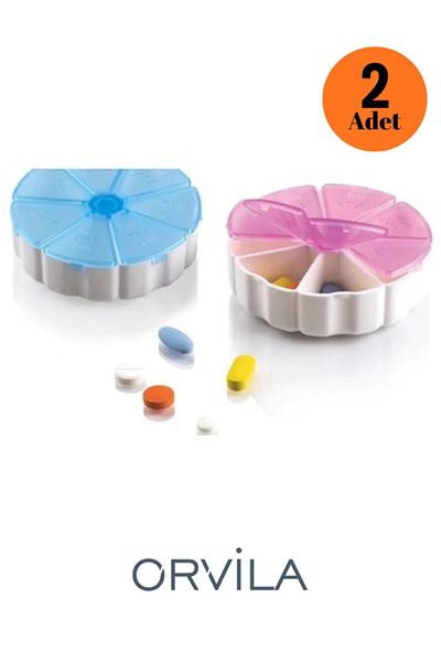 Orvila 2 Weekly Medicine Storage Box Round Model