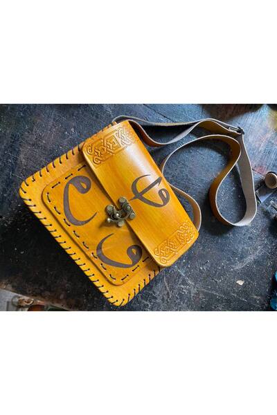 zarif atölye Vav Elif Motifli Deri Çanta