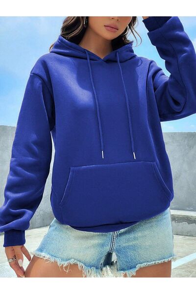 MODAVİBE KADIN SWEETSHİRT OWERSIZE RAHAT KALIP 2İPLİK KAPŞONLU