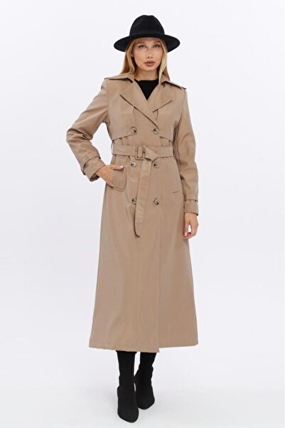 Jamila Long Length Double Cap Women's Trench Jacket