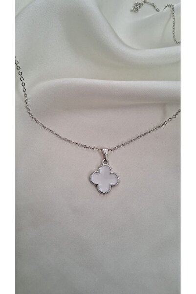 Judas Takı Beyaz Mineli Yonca Kolye