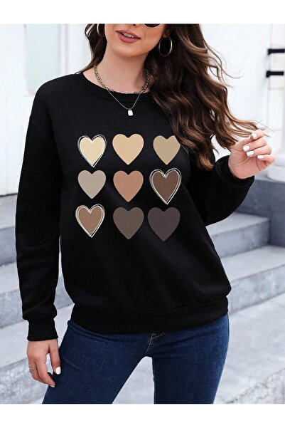 MODAVİBE Γυναικείο φούτερ με λαιμόκοψη με χαλαρή εφαρμογή - Modavibe