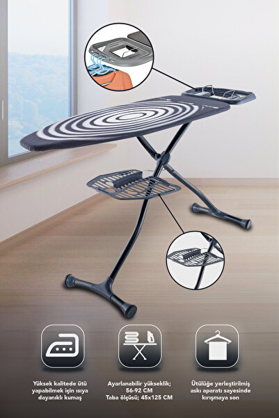 Perilla Diva Sepetli Ütü Masası Antrasit - Ubs14012