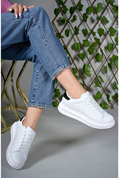 Riccon Damen Sneakers0012156 Weiß Schwarz Haut