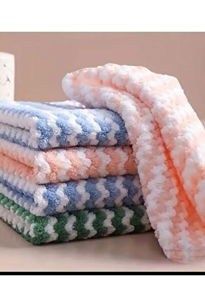 MODELHOME 3 Pieces of Waffle Patterned Microfiber Kitchen Cloth - Polar Coral, 30x30 Cm