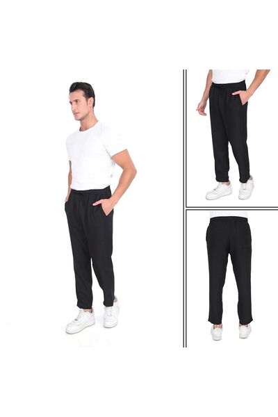 SWEAT FAST Muške široke pantalone sa visokim strukom - labav pamuk, elastični...