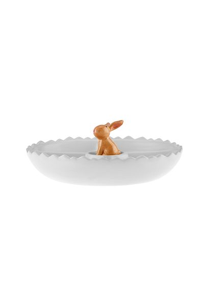 Karaca Ostern Snackschale mit 4 Fächern, Weiß Multi, Dolomit, Snackschale mit 4 Fächern